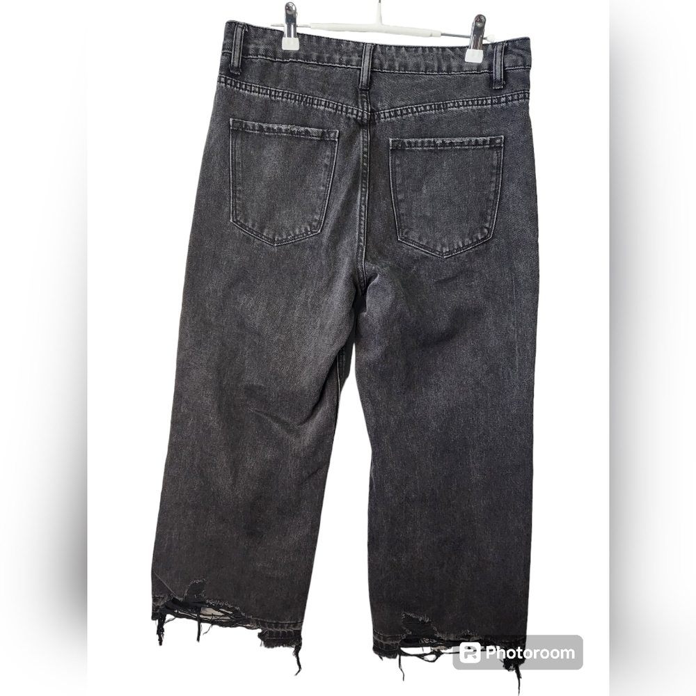 FLYING MONKEY VERVET BLACK SUN WIDE LEG DENIM- BLACK Sz. 29 - Picture 3 of 9